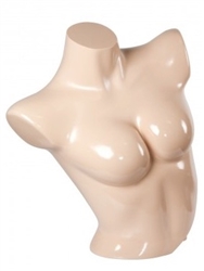 Glossy Fleshtone Female Upper 1/2 Torso Bra Form