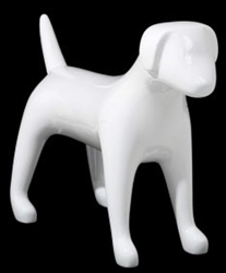 Glossy White Abstract Medium Puppy Dog Mannequin