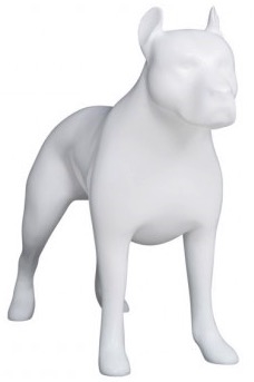 Matte White Abstract Pit Bull Dog Mannequin