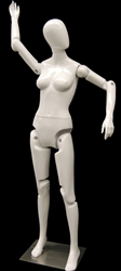 Fiberglass Posable White Female Mannequin