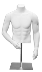 Male Half Torso Form Matte White