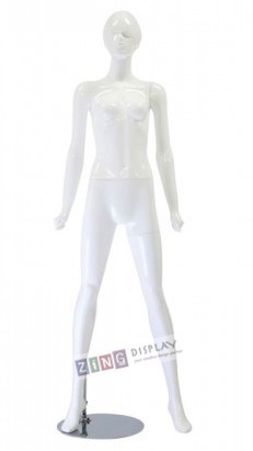 Shiny White Retro Abstract Female Mannequin