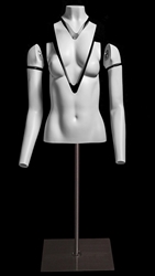 Torso Display Ghost Matte White Female Headless