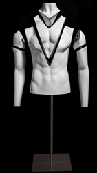 Ghost Matte White Male Headless Torso Display Form