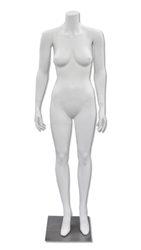 Sassy Female Mannequin Headless arms to side Matte White