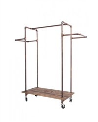 Brass H Rack with Wood Base