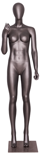 Matte Grey Egghead Grey Female Mannequin.