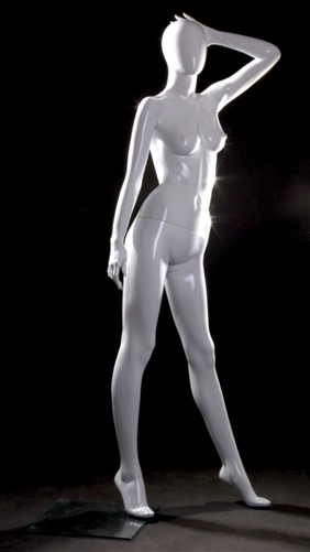 Female Egghead Mannequin in Glossy White