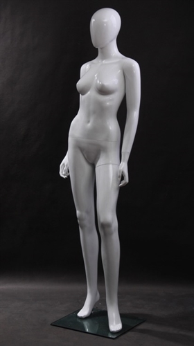 Female Egghead Mannequin in Glossy White