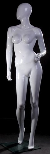 Female Egghead Mannequin in Glossy White