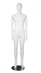 Matte White Male Egghead Mannequin Posable Arms