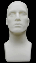 Lightweight Plastic Male Display Head - White