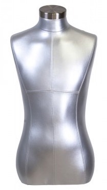 Metallic Silver Male 3/4 Torso Display Form