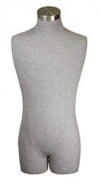 Brown Herringbone Fabric Male 3/4 Jersey Display Form