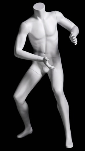 Headless Basketball Boy Child Mannequin Matte White Ball Holding Pose