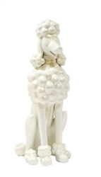 Glossy Pearl White Cute Poodle Dog Mannequin