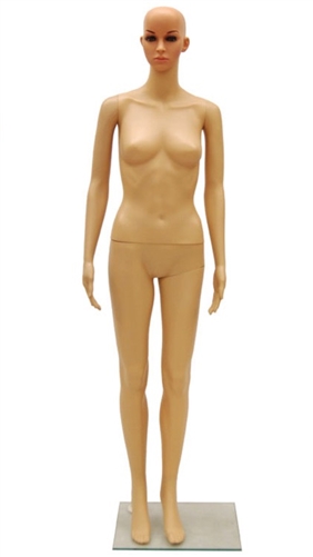 Female Mannequin in Tan with Makeup Unbreakable Plastic