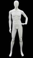 Unbreakable Male Egghead Mannequin in Glossy White