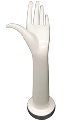 13" Ladies Left Jewelry Display Hand in White Plastic from www.zingdisplay.com