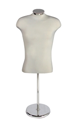 Cream Men's Shirt Form with Chrome Base and Neckcap