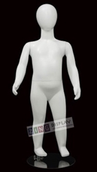 Toddler Mannequin Egghead Matte White Straight Arms