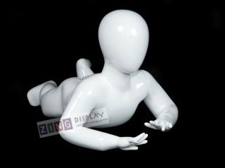 Toddler Mannequin Egghead Glossy White Crawling