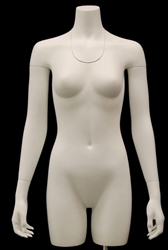 3/4 Torso Display Ghost Matte White Female Headless