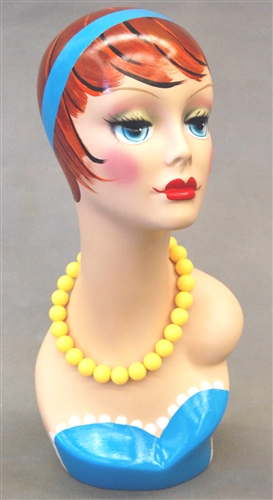 Vintage Painted Female Display Head.