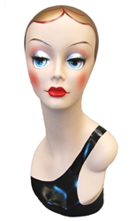 Vintage Painted Female Display Head.