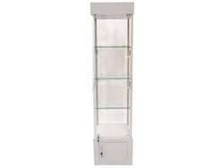 4-Shelf Glass Display Rack with Lower Cabinet
