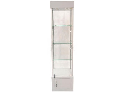 4-Shelf Glass Display Rack with Lower Cabinet