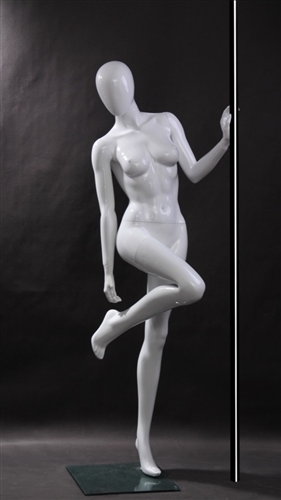 Female Mannequin in White. Abstract Egghead.