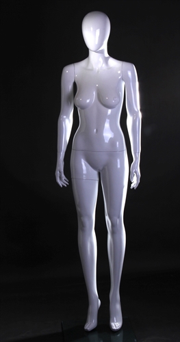 Female Mannequin in White. Abstract Egghead.