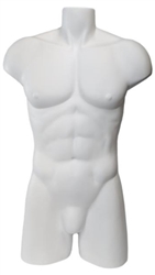 Headless Male White Freestanding Torso Form