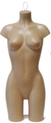 Unbreakable Plastic Female 3/4 Torso Form in tan