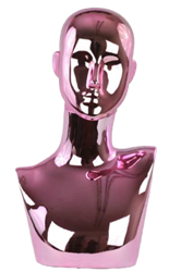 Pink Chrome Abstract Female Head Display