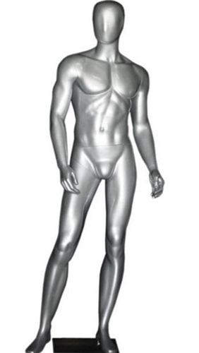 Male Mannequin in Glossy Silver from www.zingdisplay.com