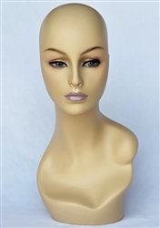 Fleshtone Display Female Head Makeup Pierced Ears