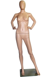 Unbreakable Plastic Egghead Female Mannequin in Fleshtone
