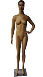 Realistic African American Female Mannequin with Molded Hair