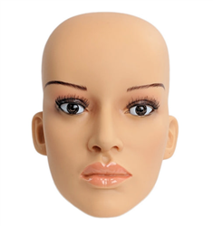 Realistic Plastic Female Head Attachment for Interchangeable Mannequins