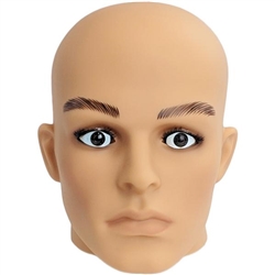Realistic Plastic Male Head Attachment for Interchangeable Mannequins