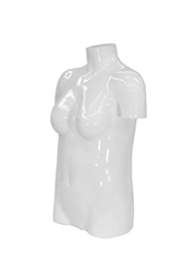 Plus Size Female Torso Form in Gloss White From ZingDisplay.Com | Home to more than 5000+ Store Display Products.