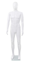 High Gloss White Plastic Male Egghead Mannequin