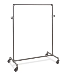 Pipe Clothing Rack - Single Rail, 41"-Gray Finish