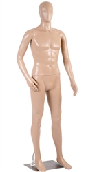 6'1" Unbreakable Fleshtone Realistic Male Mannequin - Left Leg Out
