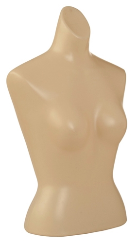 Unbreakable Plastic Female Torso Form in Tan