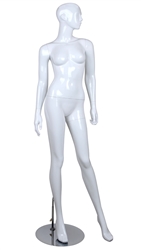 White Mannequin Abstract Head Female Arms at her Sides