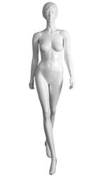 Female mannequin in white. Comes with sculpted hair and face.
