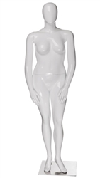 Plus Sized Female Mannequin with Abstract Egghead from www.zingdisplay.com